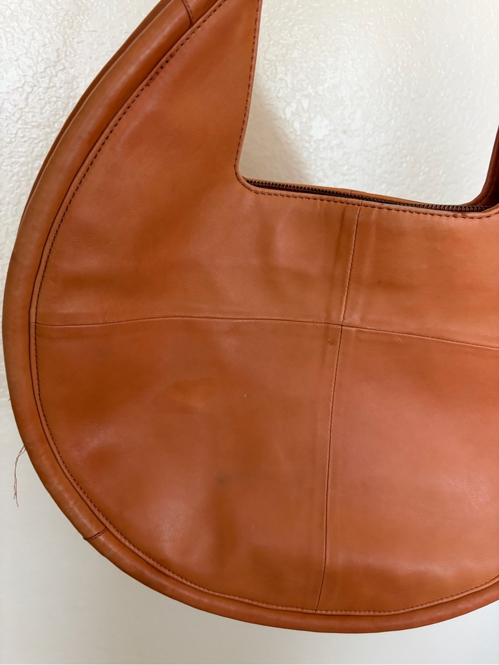 Anthropologie Circular Tote Bag in Cognac Brown - Picture 7 of 10